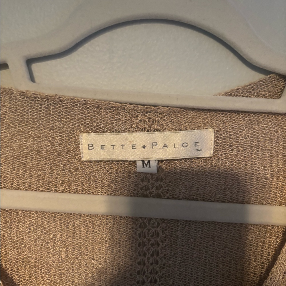 Vintage Cottagecore Bohemian Prairie Rayon Tan Long Sleeve Cardigan Medium - Picture 4 of 8